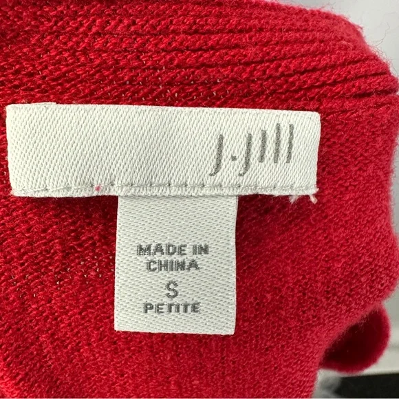 Red Crew Neck Sweater J. Jill Size Small Petite Cotton - Picture 5 of 7